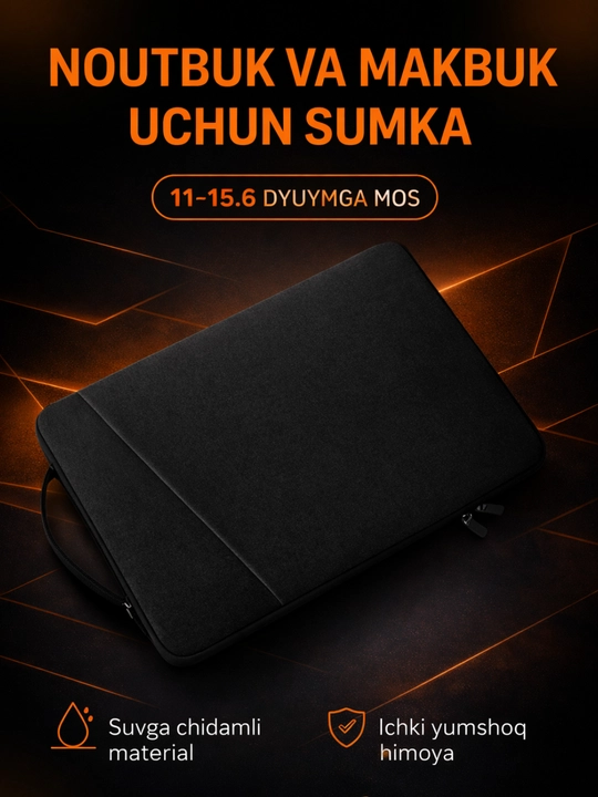 Noutbuk sumka 11-17 dyuym, kompyuter sumkasi, sumka notebooklar uchun