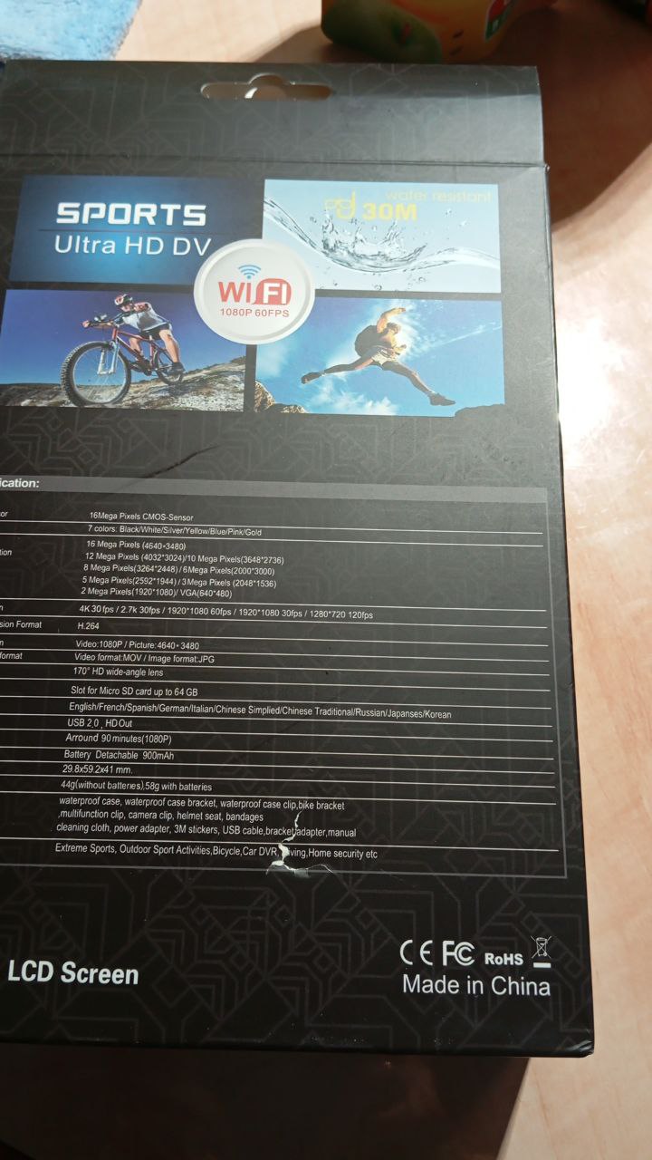 Экшн камера Ultra HD 4K для съемки, DV-камера 4K с управлением WIFI, водонепроницаемая