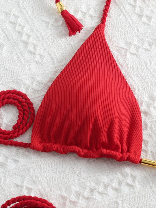 Ayollar uchun uchburchak kosali bikini, string tursiklar, alohida, 6 rangda