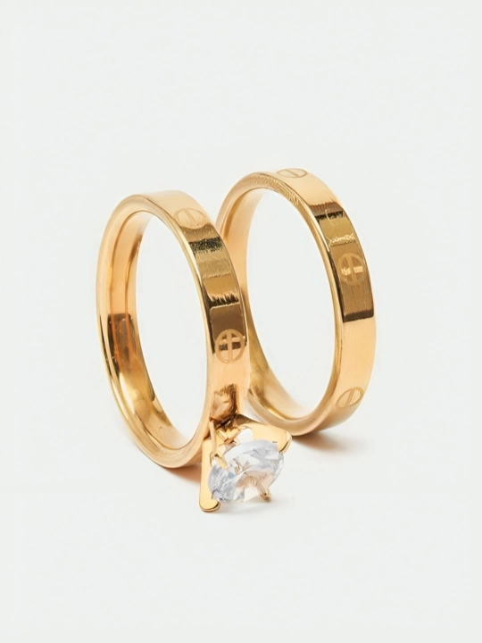 Кольца Cartier Stainless Steel для женщин и девушек, с камнями и без, подарок - 