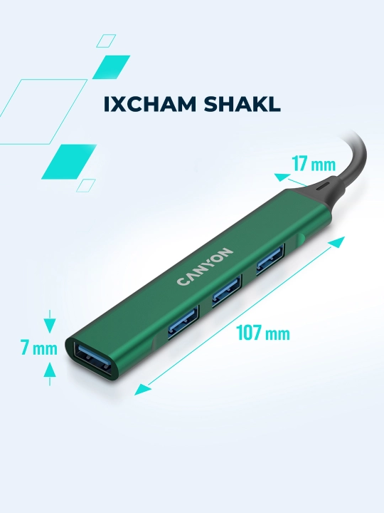 USB hub adapter CANYON DS-02, 4 port USB-Type C