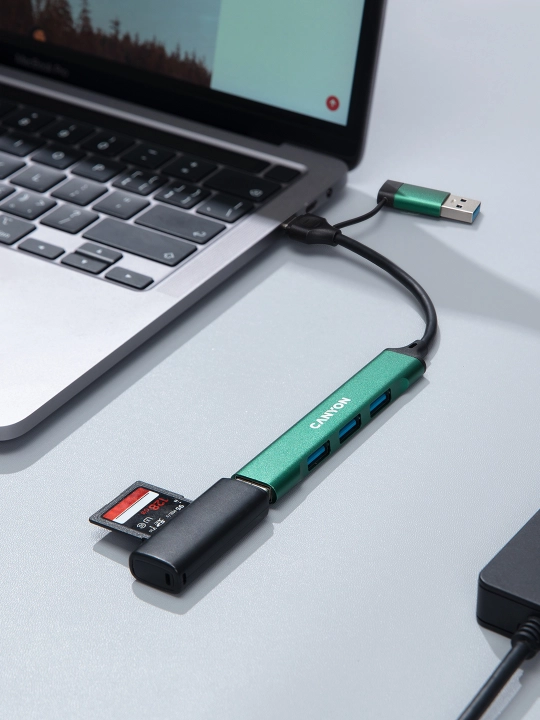 USB hub adapter CANYON DS-02, 4 port USB-Type C