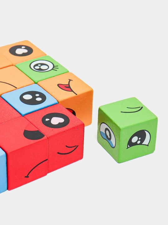 Развивающая настольная игра, кубики с эмоциями, Crazy Face Puzzle