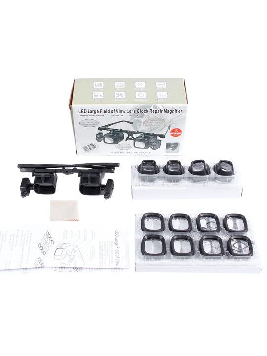 LED chiroqli 2.0X dan 24.0X gacha kattalashtirishga ega bolgan kozoynaklar