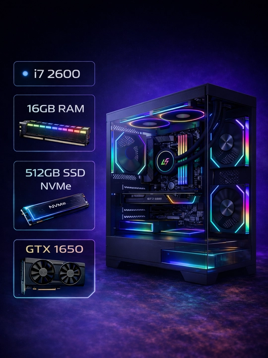 Игровой компьютер с процессором Core i7, 16 ГБ оперативной памяти, 512 ГБ SSD, RX 580 8 ГБ - 