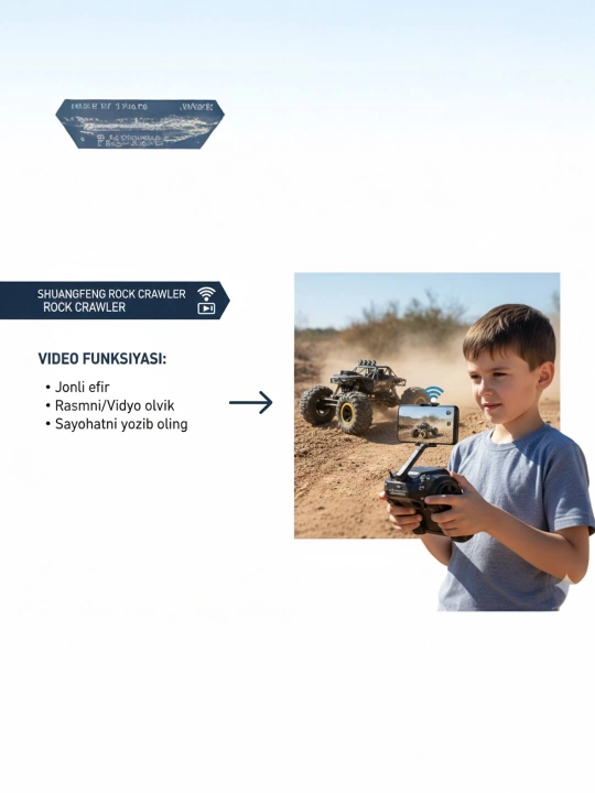 Masofadan boshqariladigan "Rock Crawler" yo'ltanlamas avtomobili