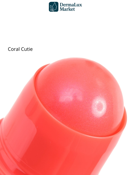 Kremli rumyana-stik Huda Beauty Perky Peach/Coral Cutie - tabiiy glow, yengil tekstura