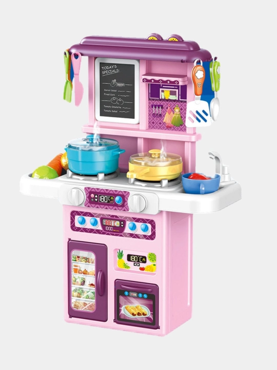 Детская игрушечная кухня, игровой набор с водой, паром, звуком или без них, набор посуды