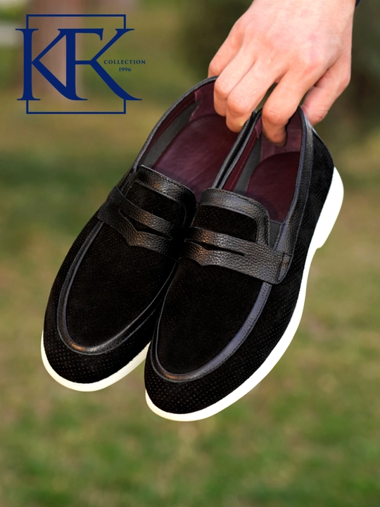 Мужские лоферы из натуральной кожи KFKSHOES, перфорированные слипоны, повседневная обувь