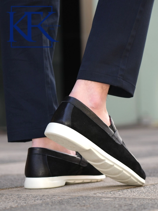 Мужские лоферы из натуральной кожи KFKSHOES, перфорированные слипоны, повседневная обувь