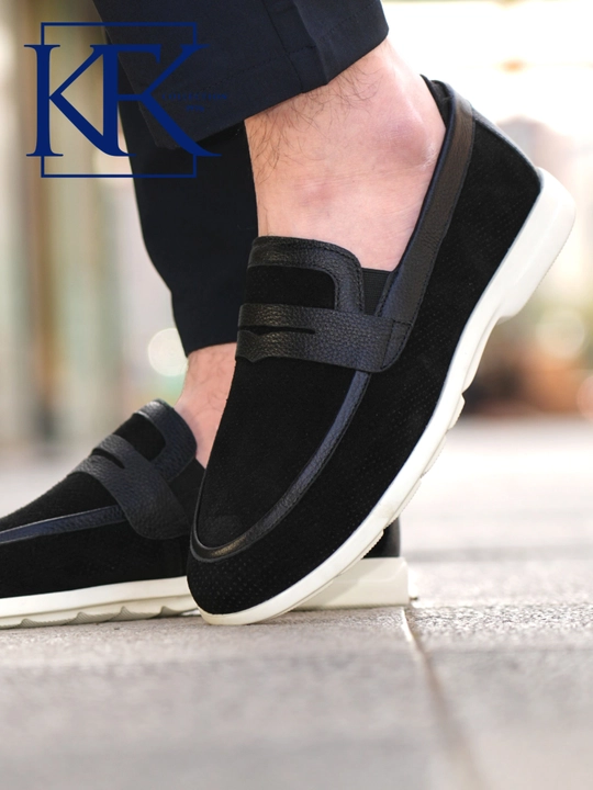Мужские лоферы из натуральной кожи KFKSHOES, перфорированные слипоны, повседневная обувь - 