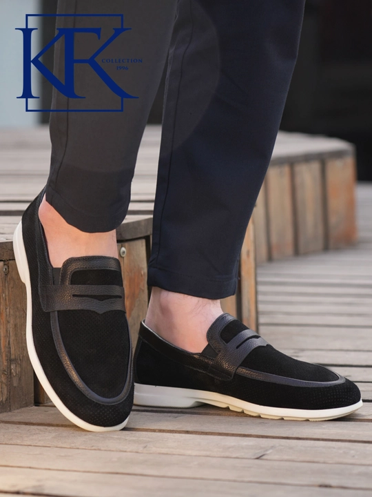 Мужские лоферы из натуральной кожи KFKSHOES, перфорированные слипоны, повседневная обувь