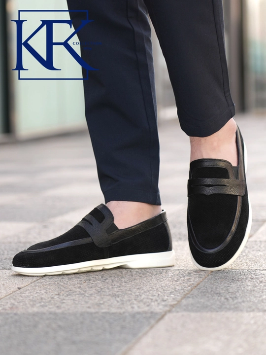 Мужские лоферы из натуральной кожи KFKSHOES, перфорированные слипоны, повседневная обувь