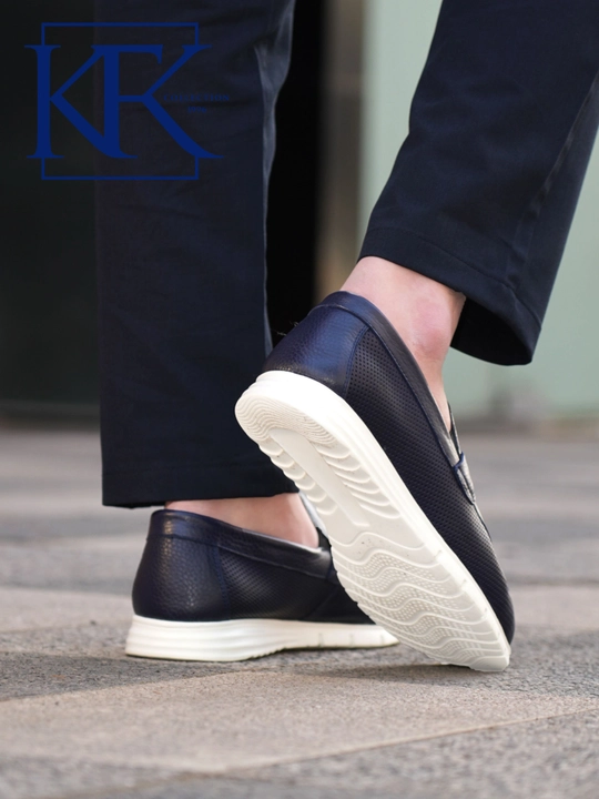 Мужские лоферы из натуральной кожи KFKSHOES, перфорированные слипоны, повседневная обувь
