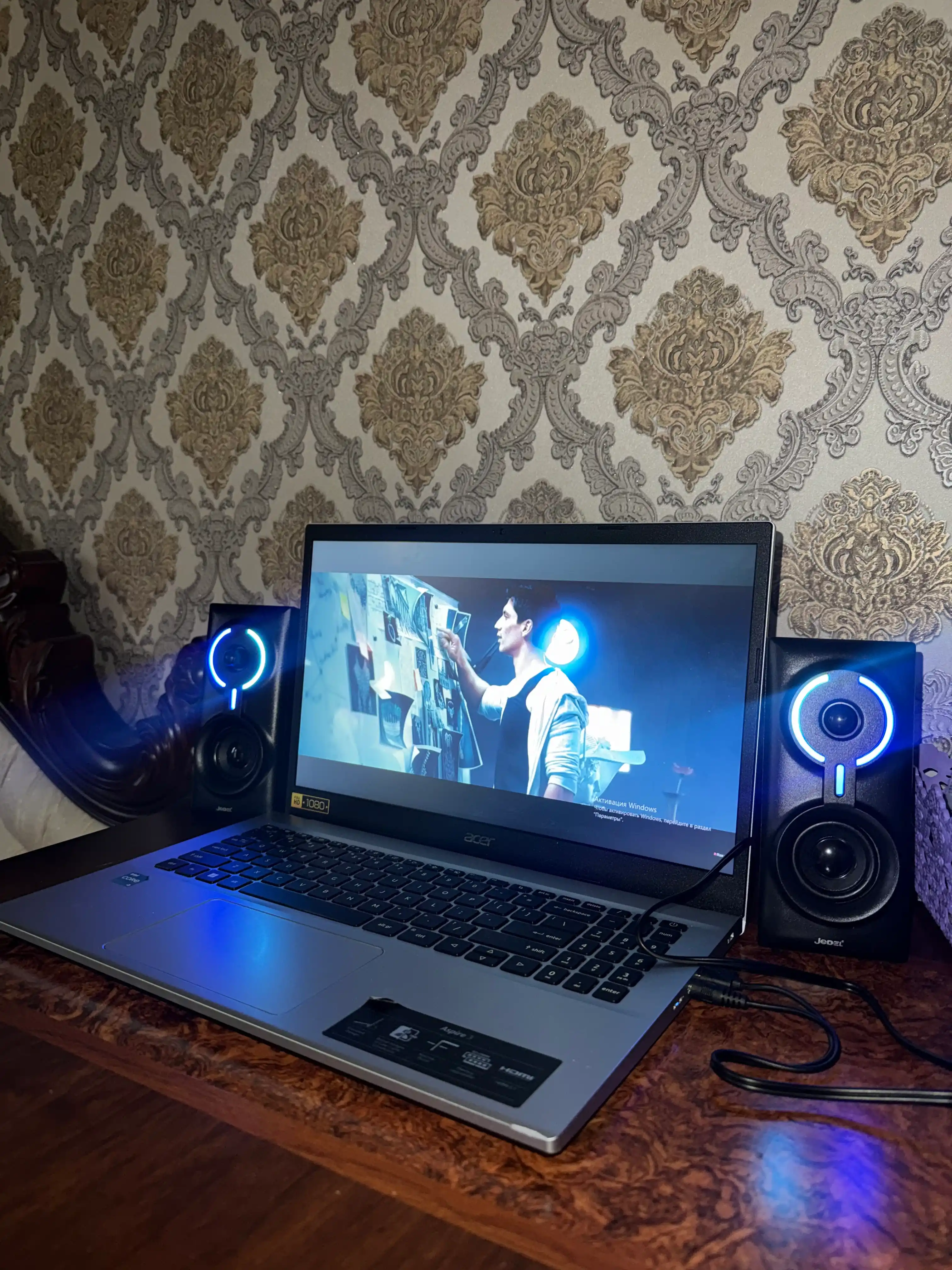 Колонка для компьютера и ноутбука, сабвуфер с подсветкой RGB, для офиса и для геймеров