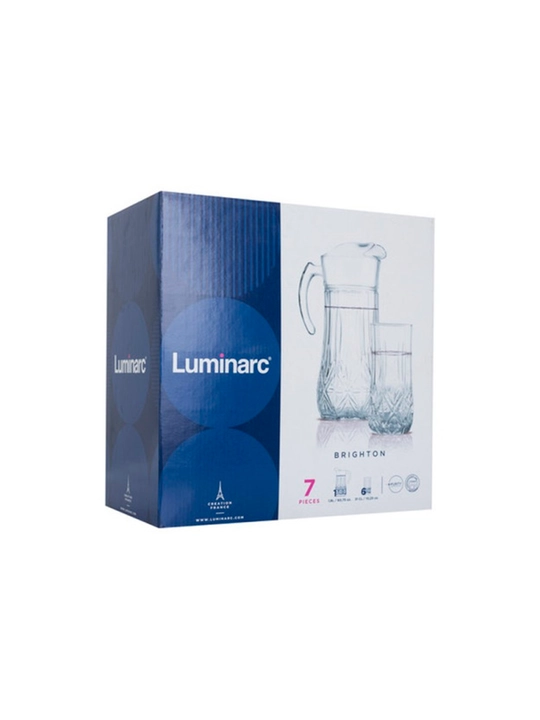 Luminarc BRIGHTON 7 dona shisha ichimlik to‘plami (6 ta stakan + 1 ta grafın)