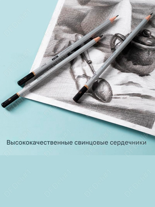 Карандаш для скетчинга 12 шт. F EC392-F Deli, 392-F-EC