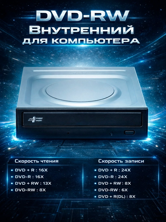DVD-RW SATA optik o'quvchi Lite-On, kompyuter keys ichiga o'rnatish uchun ichki diskovod