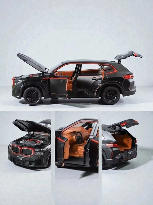 Металлическая игрушечная машинка BMW XM — со звуком, подсветкой, двери открываются, 20 см