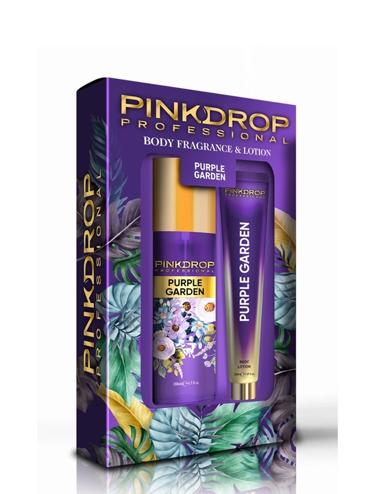 Набор для тела Pink Drop Purple Garden, который включает в себя спрей и лосьон - 