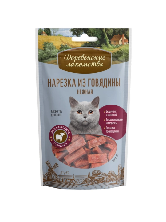 Лакомство для кошек Деревенские лакомства, 5 разных вкусов по 45 г
