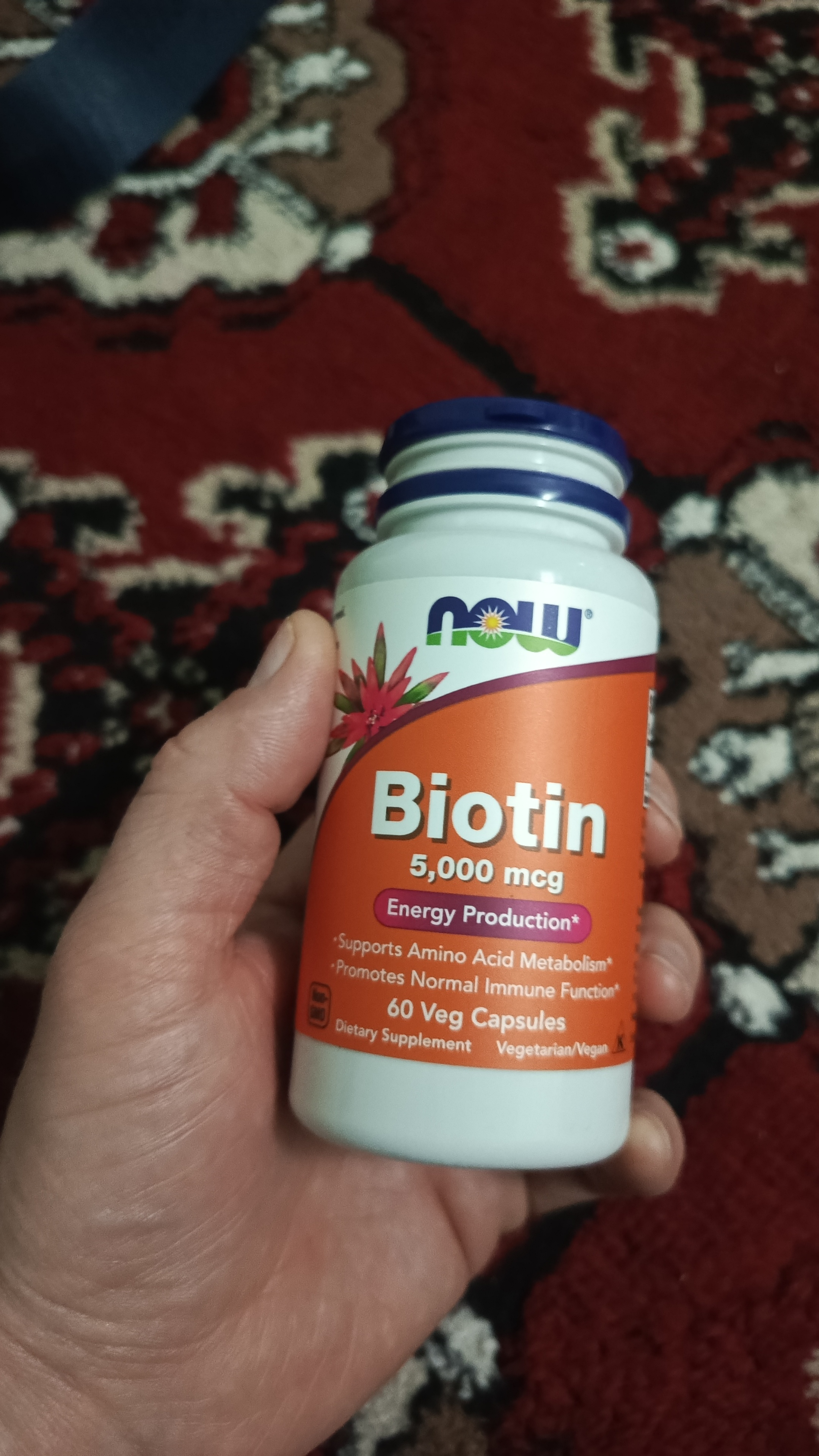 Капсулы NOW Supplements, Биотин 5000 мкг, метаболизм аминокислот, Халяль