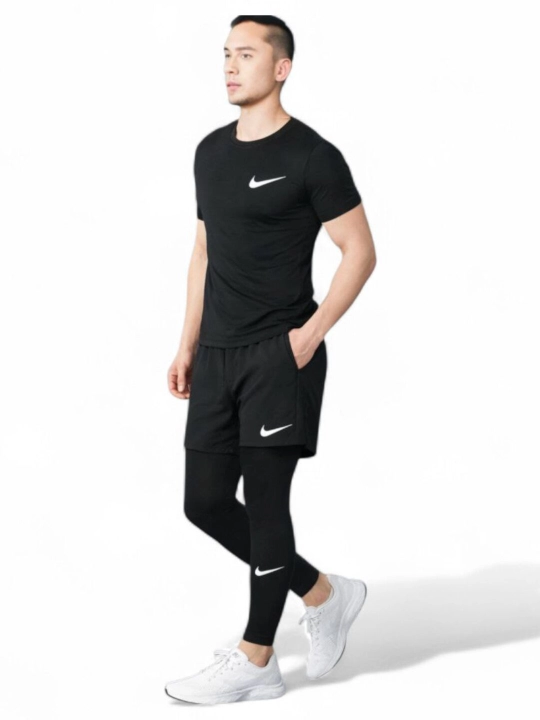 Erkaklar uchun NIKE uslubida sport komplekt 3 tasi 1, 2 tasi 1 ta:futbolka +shorti + tress