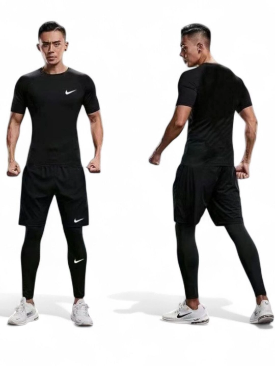 Erkaklar uchun NIKE uslubida sport komplekt 3 tasi 1, 2 tasi 1 ta:futbolka +shorti + tress