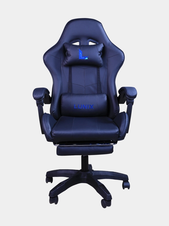 Gaming kreslo Lunix, kompyuter va ofis uchun, oyoq qo'ygichli o'rindiq