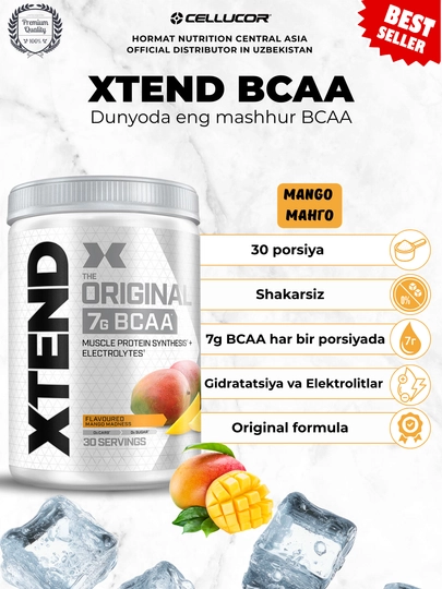 Аминокислоты BCAA (БЦАА) XTEND BCAA, 30 порций — HORMAT-XTENDBCAA30S-МАНГО
