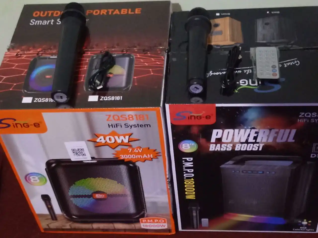 HiFi tizimi – kuchli bassli portativ kolonka, ZQS-8170, 18000W, RGB yoritgichi