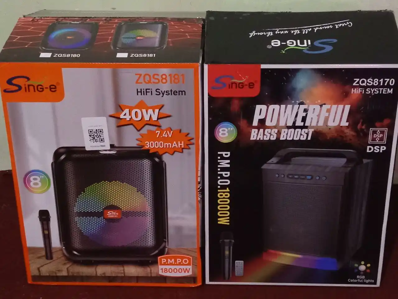 HiFi tizimi – kuchli bassli portativ kolonka, ZQS-8170, 18000W, RGB yoritgichi
