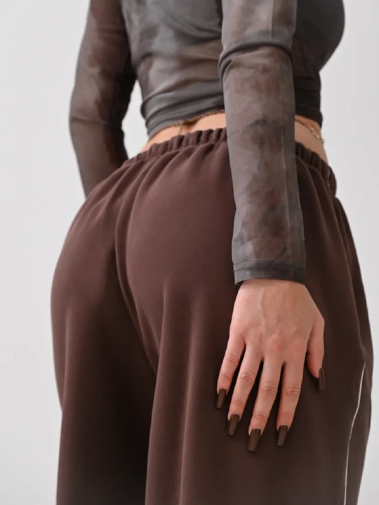 Ayollar keng sport shimi (oversize jogger), trikotaj shim, bahor-kuz