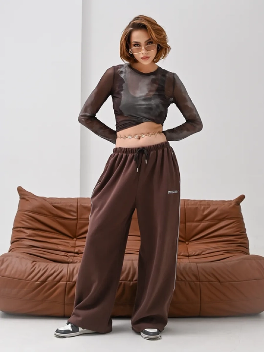 Ayollar keng sport shimi (oversize jogger), trikotaj shim, bahor-kuz