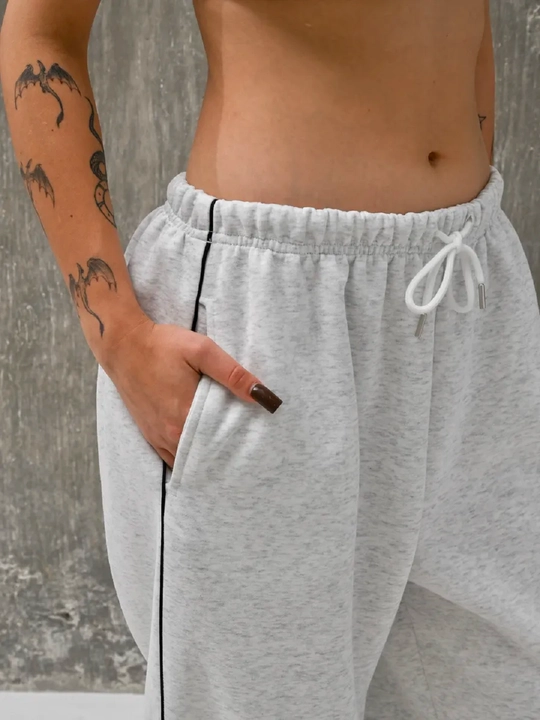 Ayollar keng sport shimi (oversize jogger), trikotaj shim, bahor-kuz