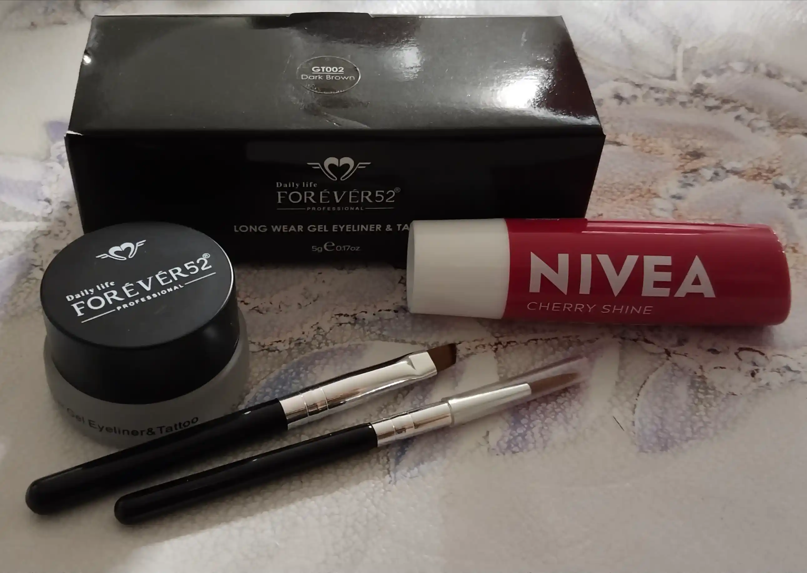 Forever52 Gel Eyeliner Tattoo 2 applikator bilan qosh va qovoq uchun gel - podvodkasi, 5 g