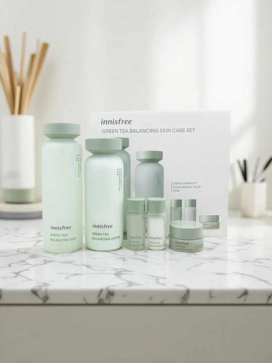 Innisfree yuz terisi parvarishi to‘plami, sovg‘a to‘plami, Koreya kosmetikasi, hidsiz - 