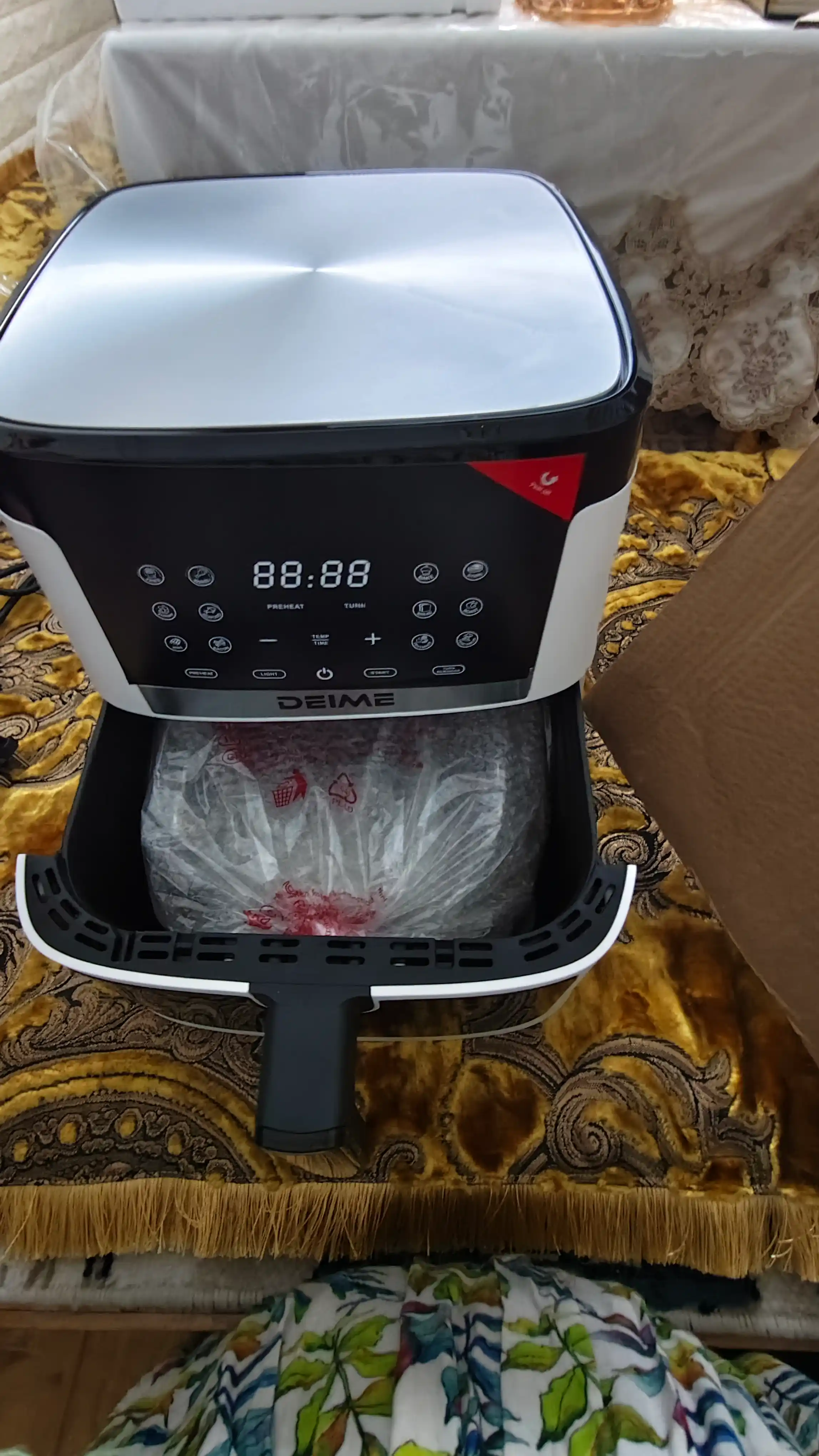 Deime aerogrill, 6, 7, 8, 10 l, yog‘siz qovurish, 1800 Vt quvvatli, ko‘p funksiyali