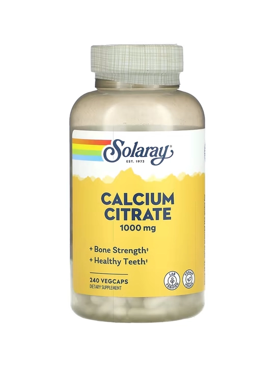 Kalsiy sitrat, Solaray, 1000 mg, 240 ta vegetarian kapsula