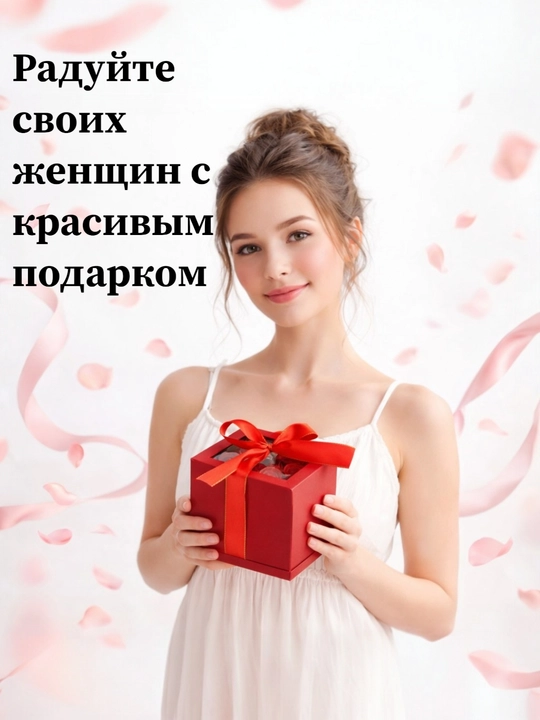 Отличный подарок к празднику для девочек и женщин, пушистая коробочка и цепочка