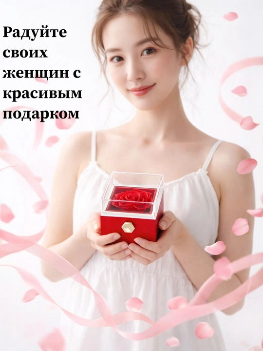 Отличный подарок к празднику для девочек и женщин, пушистая коробочка и цепочка