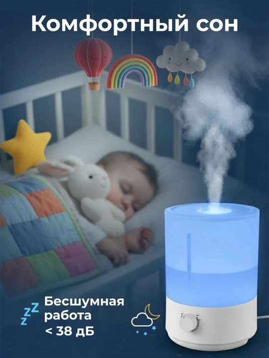 Ультразвуковой увлажнитель воздуха Bliss Home, ночник, аромадиффузор 2 л, для дома и офиса