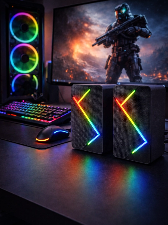 K2066 2.0 LED Digital Speaker – RGB yoritgichli kompyuter kolonkalari