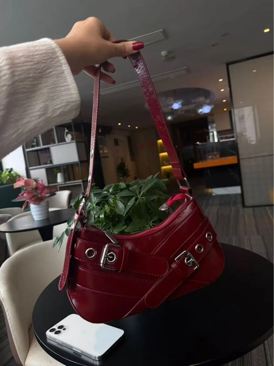 Ayollar bageti sumkasi, yelka orqali, Y2K - retro uslubdagi Pinterest, eko charm