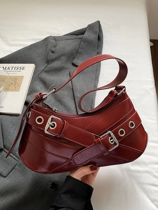 Ayollar bageti sumkasi, yelka orqali, Y2K - retro uslubdagi Pinterest, eko charm