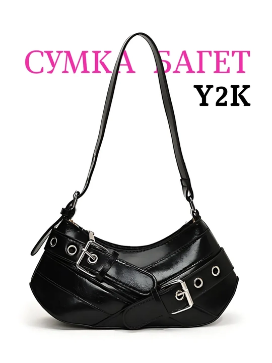 Ayollar bageti sumkasi, yelka orqali, Y2K - retro uslubdagi Pinterest, eko charm