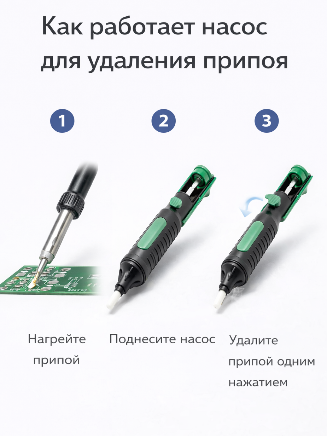 Ручной отсос для припоя (desoldering pump) – удобный инструмент для ремонта электроники