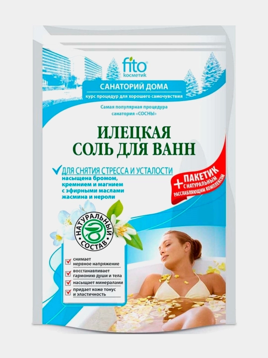 Vanna uchun tuz FITOKOSMETIK ILETSKAYA, stress va charchoqni ketkazish uchun, 530 g