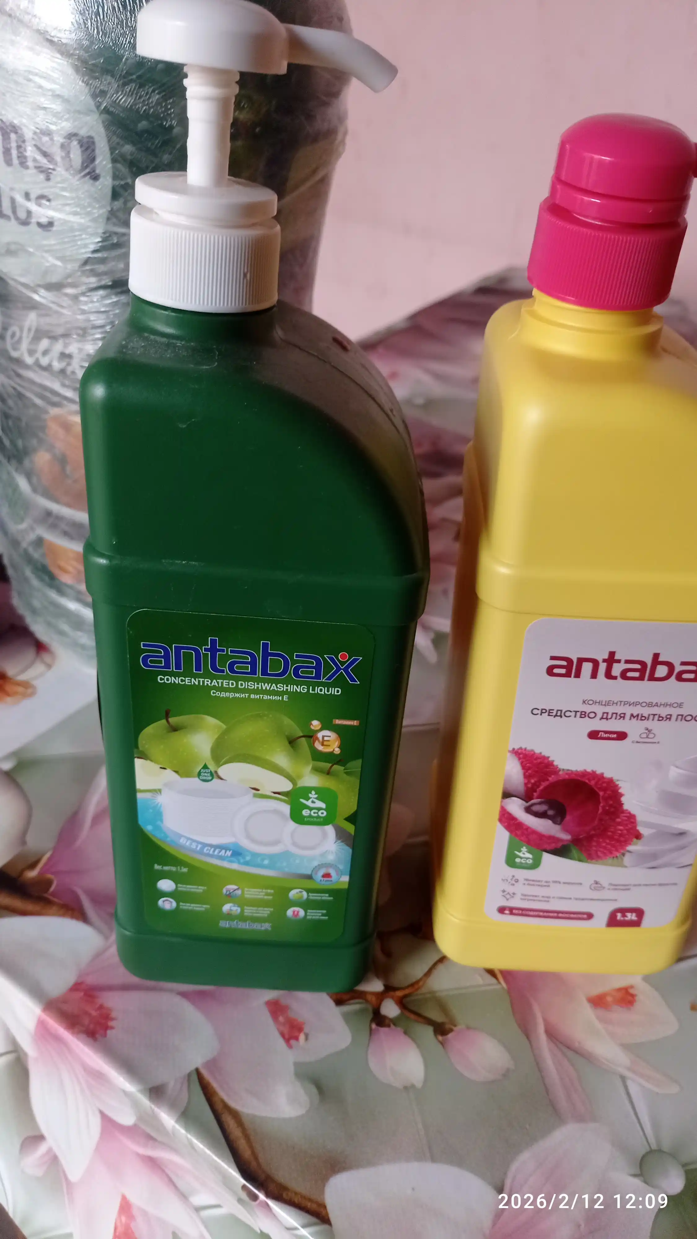 Средство для мытья посуды Antabax, концентрированный гель, 1 л и 1,3 л