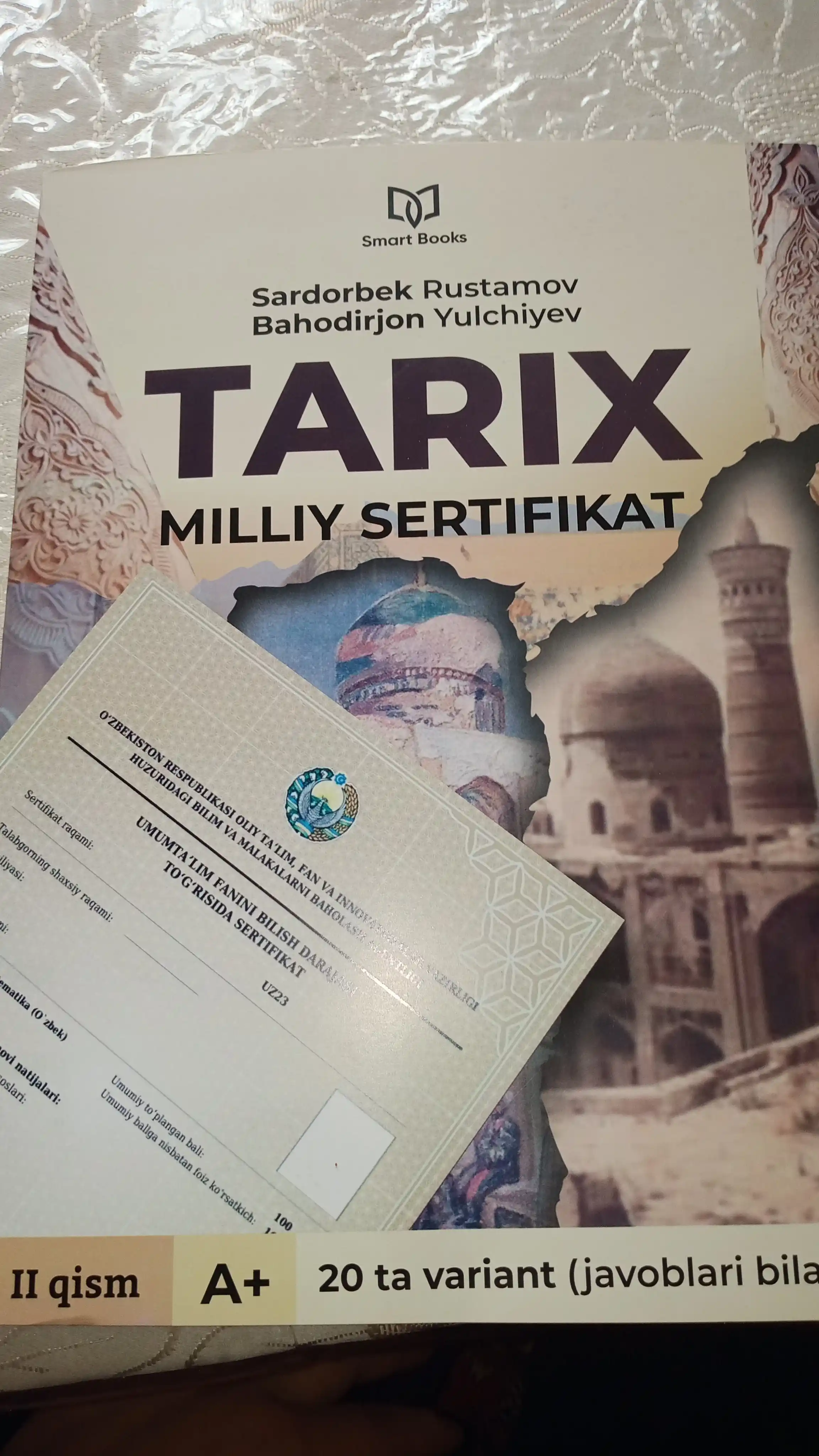 Tarix va ona tili-adabiyot — milliy sertifikat testlari, alohida variantlar